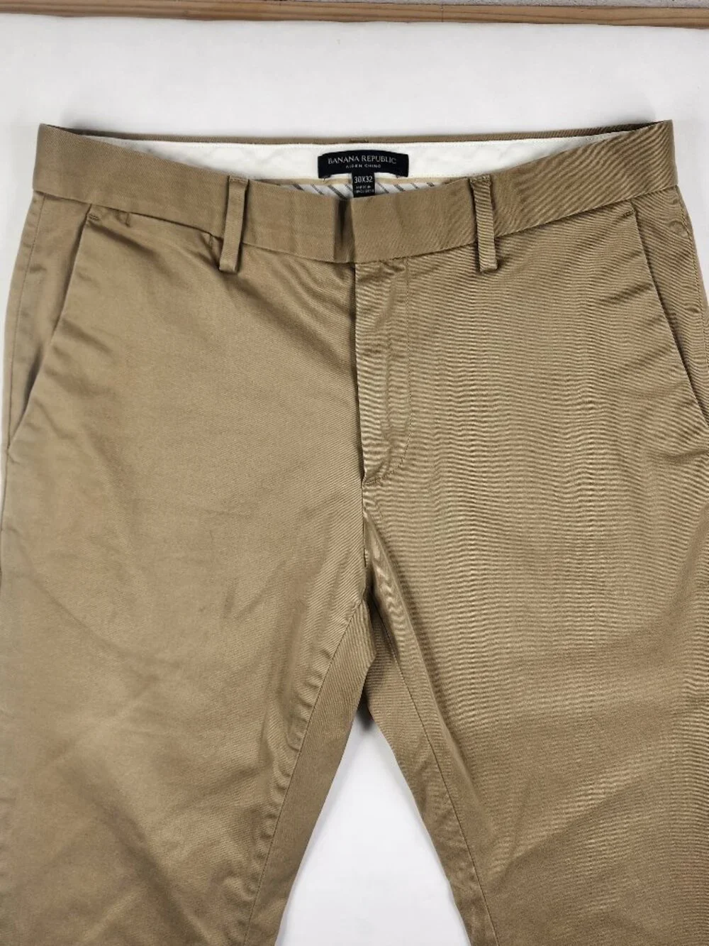 Banana Republic Mens 30x32 Tan Beige Aiden Chino Performance Comfort Pants EX